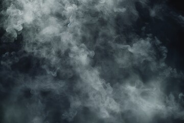 Smoke on Black, Dark Smoke, Black Background, Smoke Plume, Abstract Smoke, Vapor on Black, Generative AI