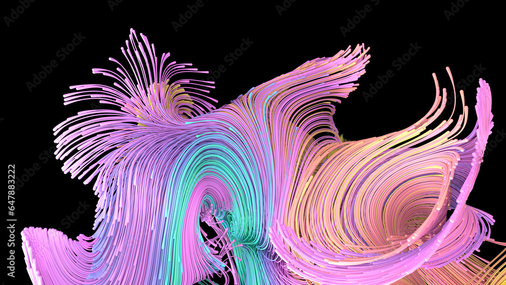 Poster beautiful abstract wires on a black background. modern technological background. an element of futur
