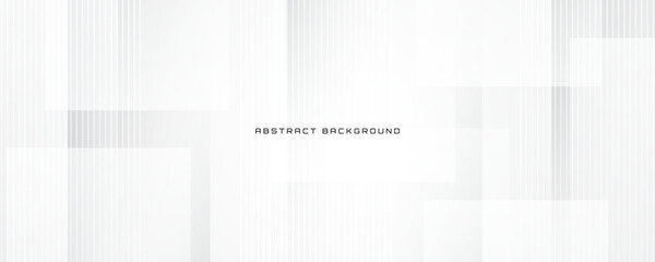 White geometric abstract background overlap layer on bright space with lines effect decoration. Modern graphic design element cutout style concept for banner, flyer, card, cover, or brochure