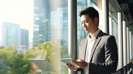 Fototapeta premium business person using tablet at office