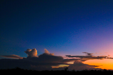 beautiful sky with sunset glow