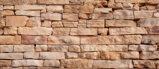 Patterned and textured stone wall in shades of brown or beige serving as a background with an abstract feel