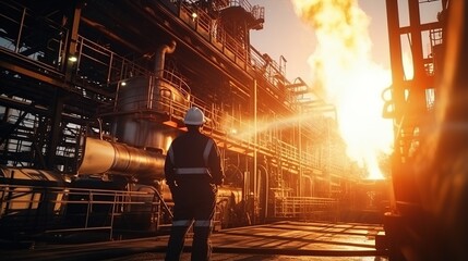 working as an engineer in an oil factory