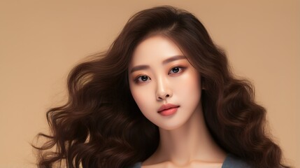 Naklejka premium Face care, Facial treatment, Cosmetology, beauty and spa, asian ladies portrait.