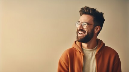 Obraz premium man in a winter suit is gazing away isolated on studio background