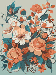 Vintage Pastel Floral Artwork