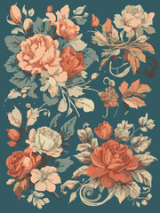 Vintage Pastel Floral Artwork