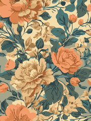 Vintage Pastel Floral Artwork