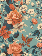 Vintage Pastel Floral Artwork