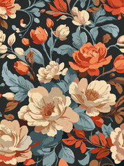 Vintage Pastel Floral Artwork