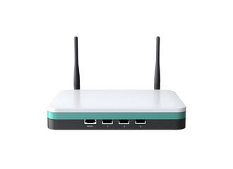 Wireless WIFI router isolated on transparent background, AI