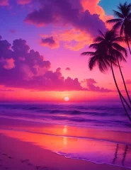 Foto op Plexiglas sunset on the beach © Mohamed