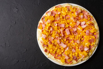 Fresh corn, pineapple and bacon - Delicious handmade pizza