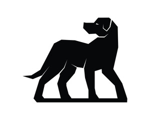 Black dog silhouette icon vector illustration