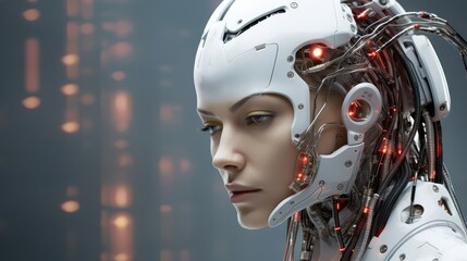 Fototapeta premium Humanoid robot, Artificial intelligence robot.