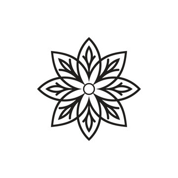flower mandala ornament vector icon logo. Stock illustration.