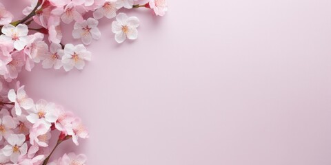 Fototapeta na wymiar blossom on pink background, generative AI