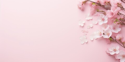 blossom on pink background, generative AI