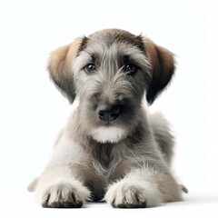 Captivating Irish Wolfhound Pup Pose, Generative AI