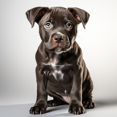 Fototapeta premium Cute black and brown pitbull