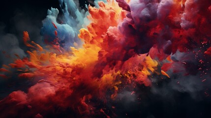 Fototapeta na wymiar Develop an AI masterpiece that encapsulates the beauty of a colorful explosion, reminiscent of a cosmic event captured by a high-resolution camera.