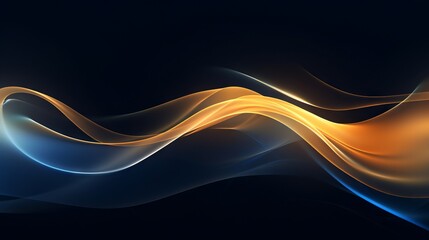Light Silk Waves of  Deep Gold and Dark Blues Graphic Background