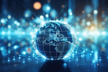 Global connectivity, exploring the futuristic cyberspace network, the smart city grid and 5g or 6g evolution, a worldwide web of intelligence, IoT, cloud computing, Generative AI.