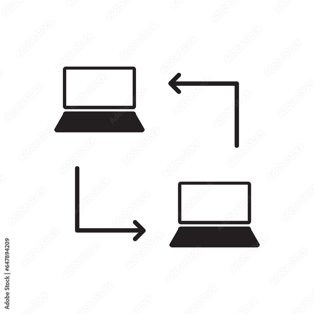 Poster computer network line icon. local lan connection icon flat illustration on white background..eps