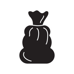 Plastic garbage bag icon, Full trash bag simple flat icon on white background..eps