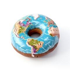 The planet Earth, but with the shape of a sweet donut