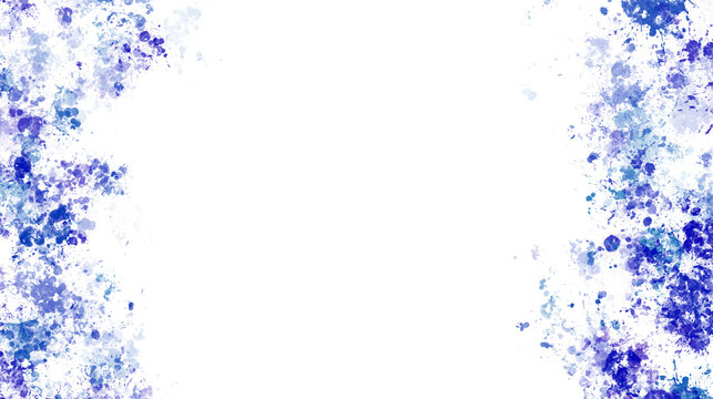 Blue paint stains with transparent background. Splash background with drops and stains.