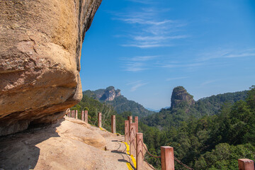 The steps within the Wuyishan Scenic area of Mount Wuyi in Fujian