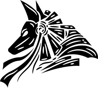 recommend clip art: Anubis head silhouette for logo