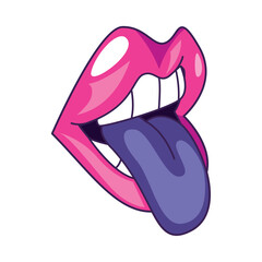 nineties pop art style mouth