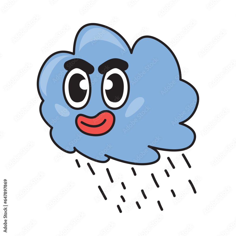 Poster weather cartoon character rain cloud