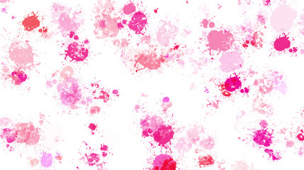 Pink paint stains with transparent background. Splash background with drops and stains.
