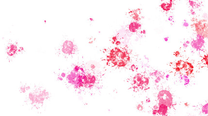 Pink paint stains with transparent background. Splash background with drops and stains.
