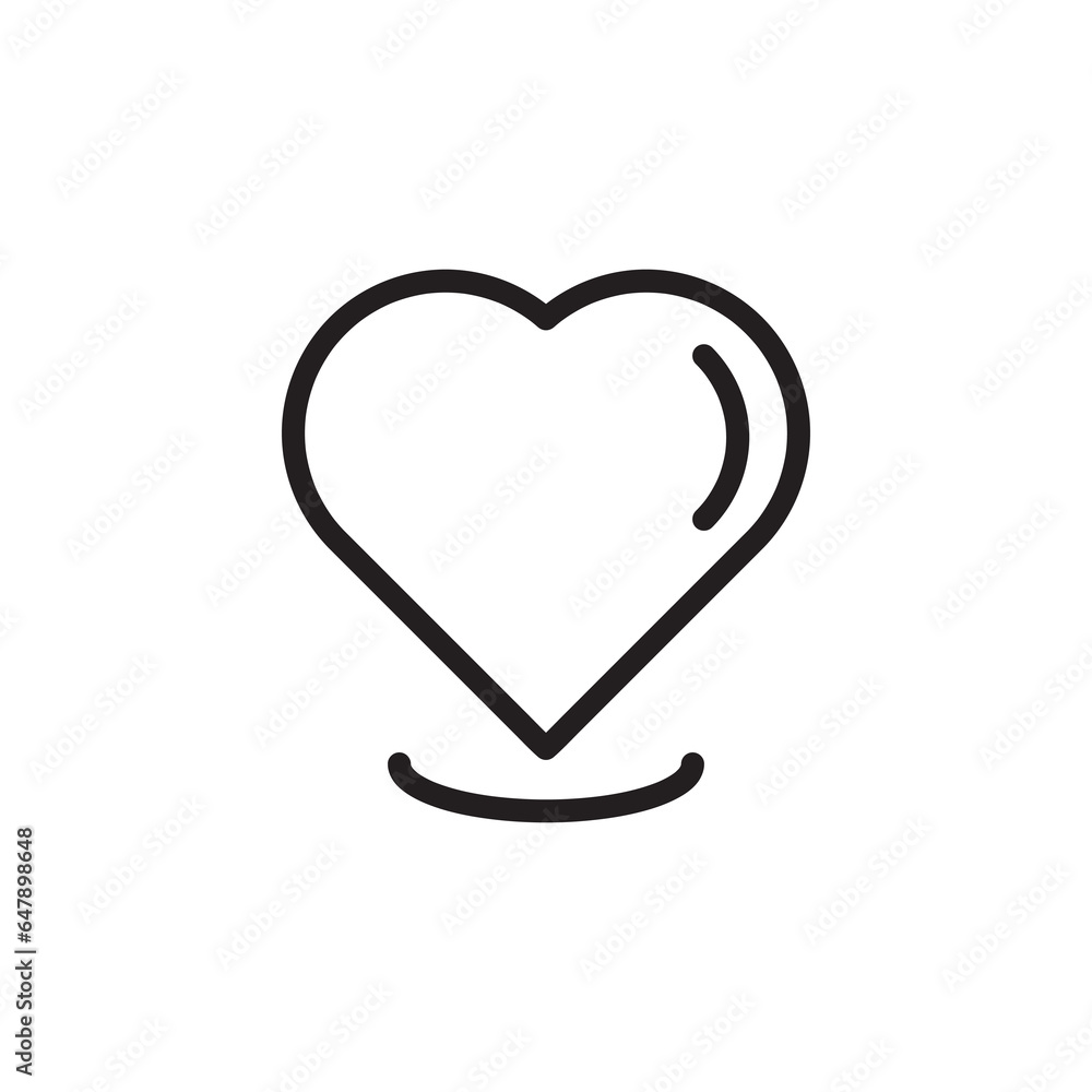 Aufkleber heart location pin line icon. heart map marker outline vector icon. flat illustration on white backg
