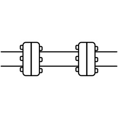 Pipe Flange line icon,linear style flat illustration on white background..eps