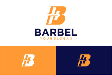 barbell logo design with the letter b © raini syaikhlendra