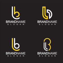 Alphabet Letters BL or LB business logo template