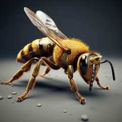 a honey bee 3d isolated