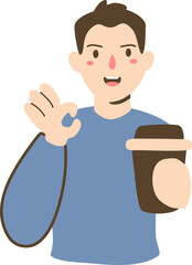 take a break having coffee illustration