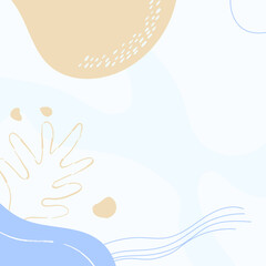 Flat design abstract, minimal, doodle, floral, fluid background