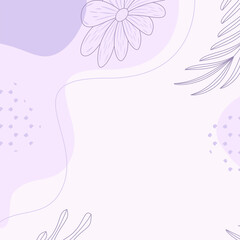 Flat design abstract, minimal, doodle, floral, fluid background