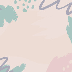 Flat design abstract, minimal, doodle, floral, fluid background
