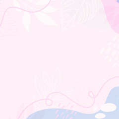 Flat design abstract, minimal, doodle, floral, fluid background