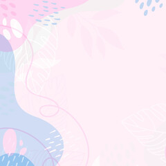 Flat design abstract, minimal, doodle, floral, fluid background