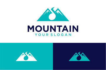 mountain logo design with music