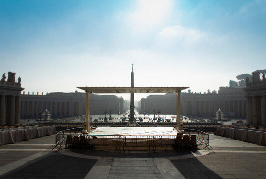 early morning view of St. Peter's Square from the cathedral